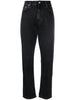Jeans dritti wular a vita alta in nero Loulou studio - donna