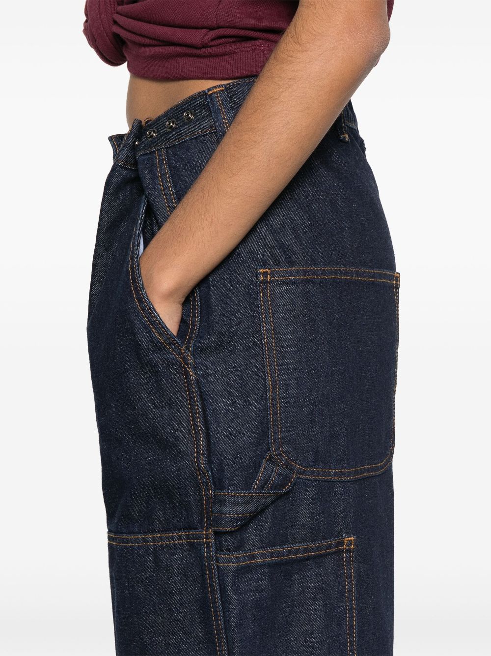 Jeans a gamba larga in blu Magda butrym - donna 