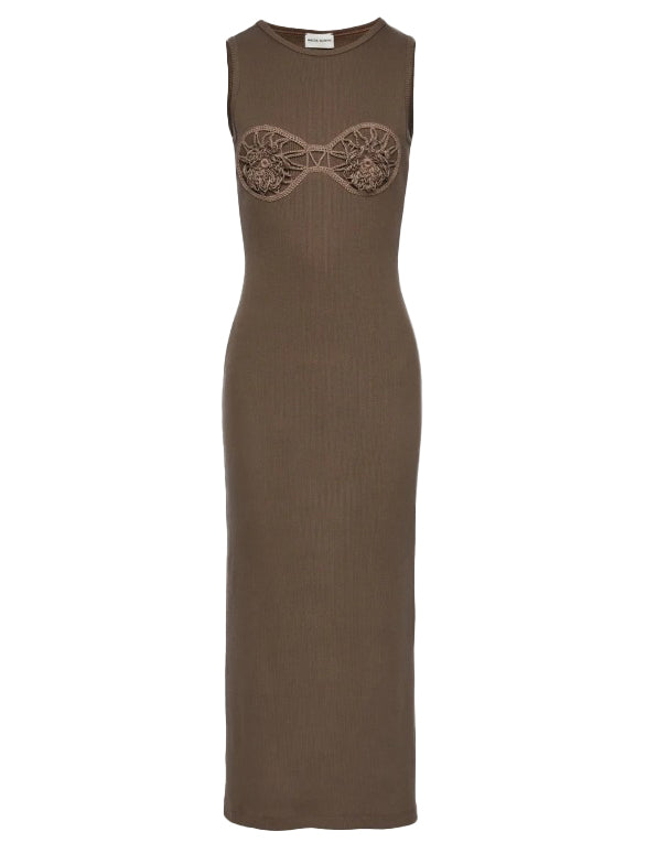Abito con dettaglio all'uncinetto in verde khaki Magda Butrym - donna 