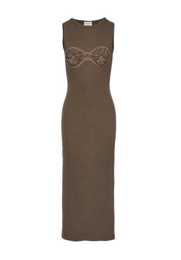 Abito con dettaglio all'uncinetto in verde khaki Magda Butrym - donna 