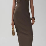 Abito con dettaglio all'uncinetto in verde khaki Magda Butrym - donna 
