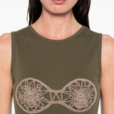 Abito con dettaglio all'uncinetto in verde khaki Magda Butrym - donna 
