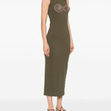 Abito con dettaglio all'uncinetto in verde khaki Magda Butrym - donna 