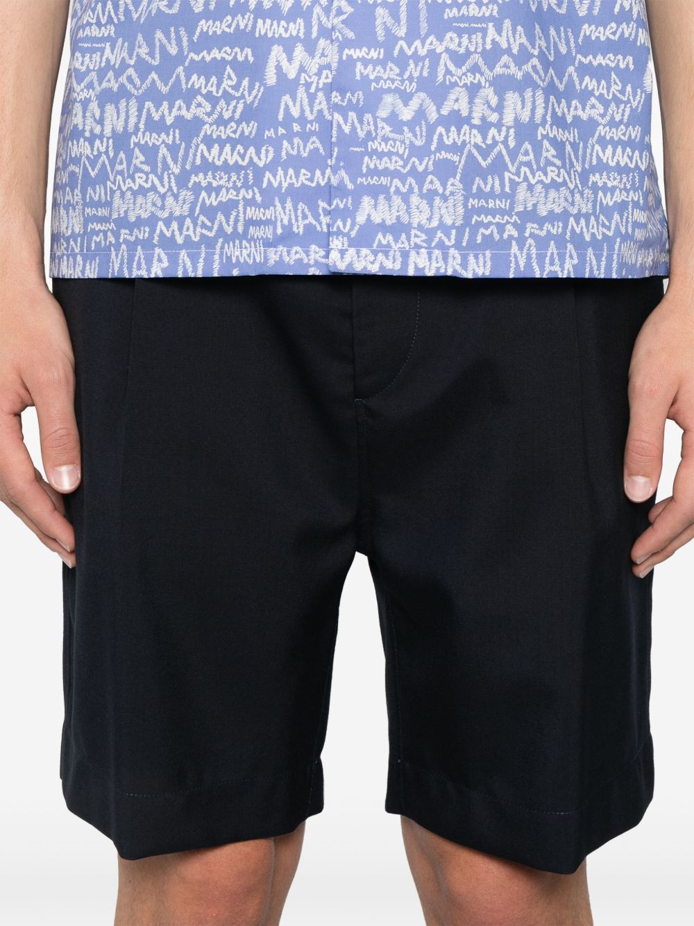 Bermuda in lana in nero Marni - uomo 