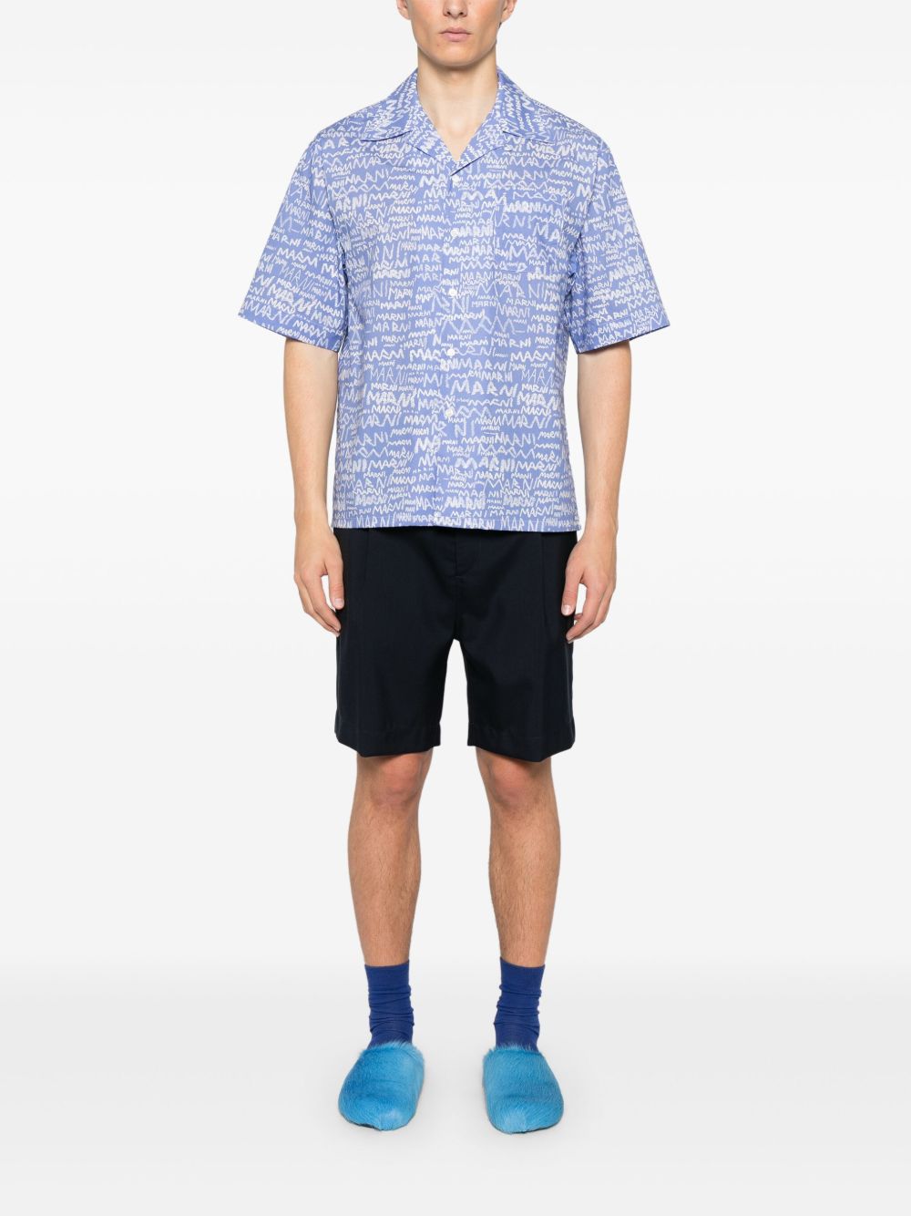 Bermuda in lana in nero Marni - uomo 