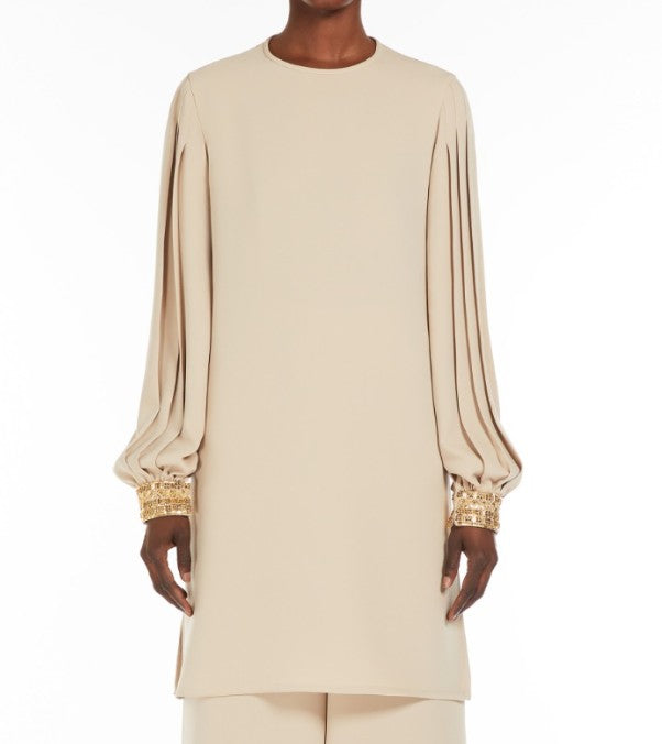 Blusa con ricami quadro in beige Maxmara -donna 
