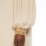 Blusa con ricami quadro in beige Maxmara -donna 