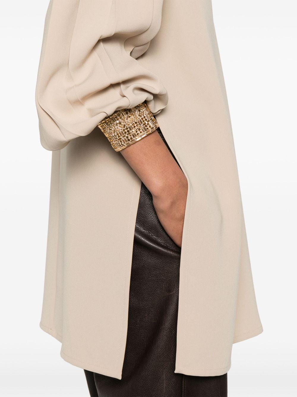 Blusa con ricami quadro in beige Maxmara -donna 