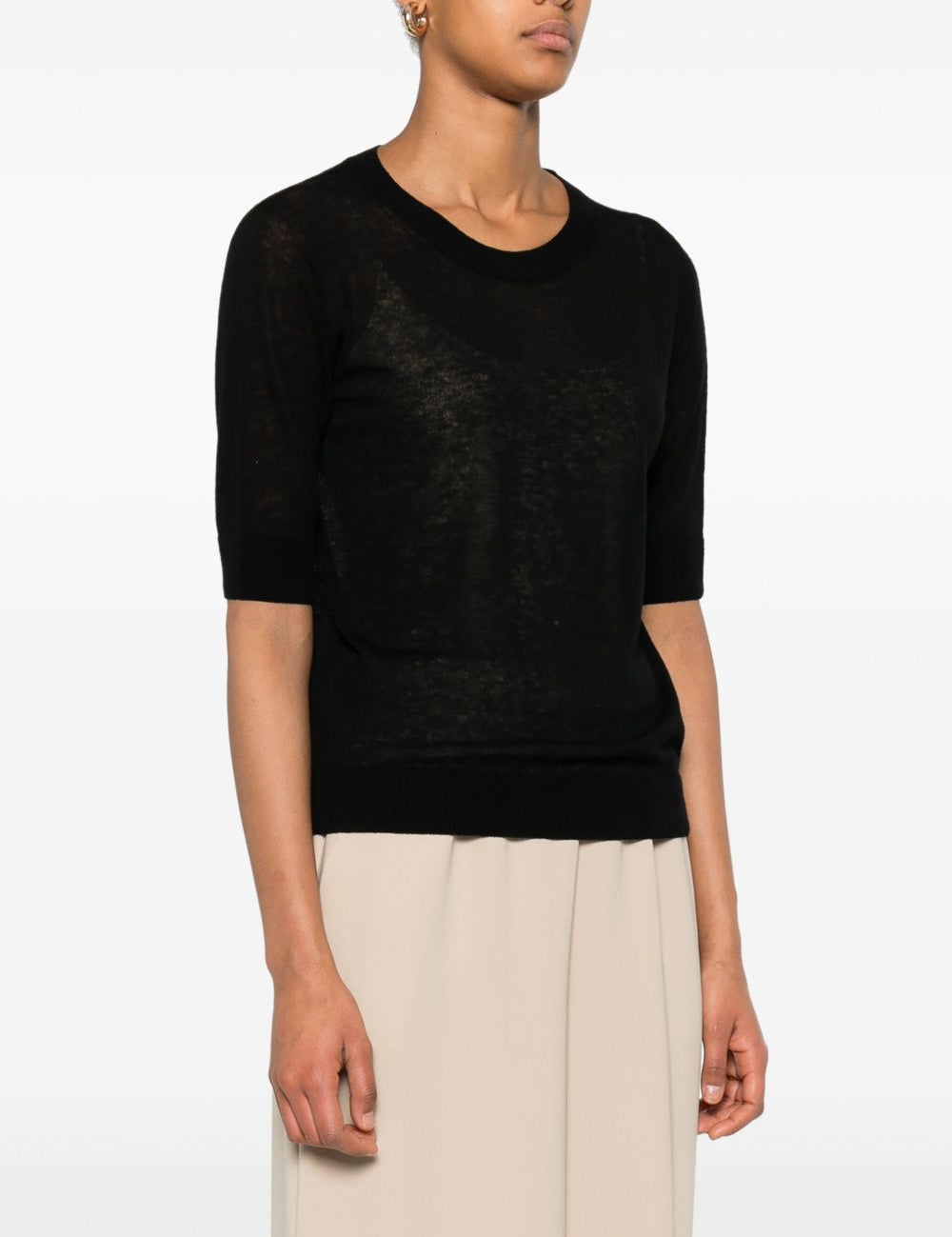 Top semi-trasparente negelia in nero Maxmara - donna 