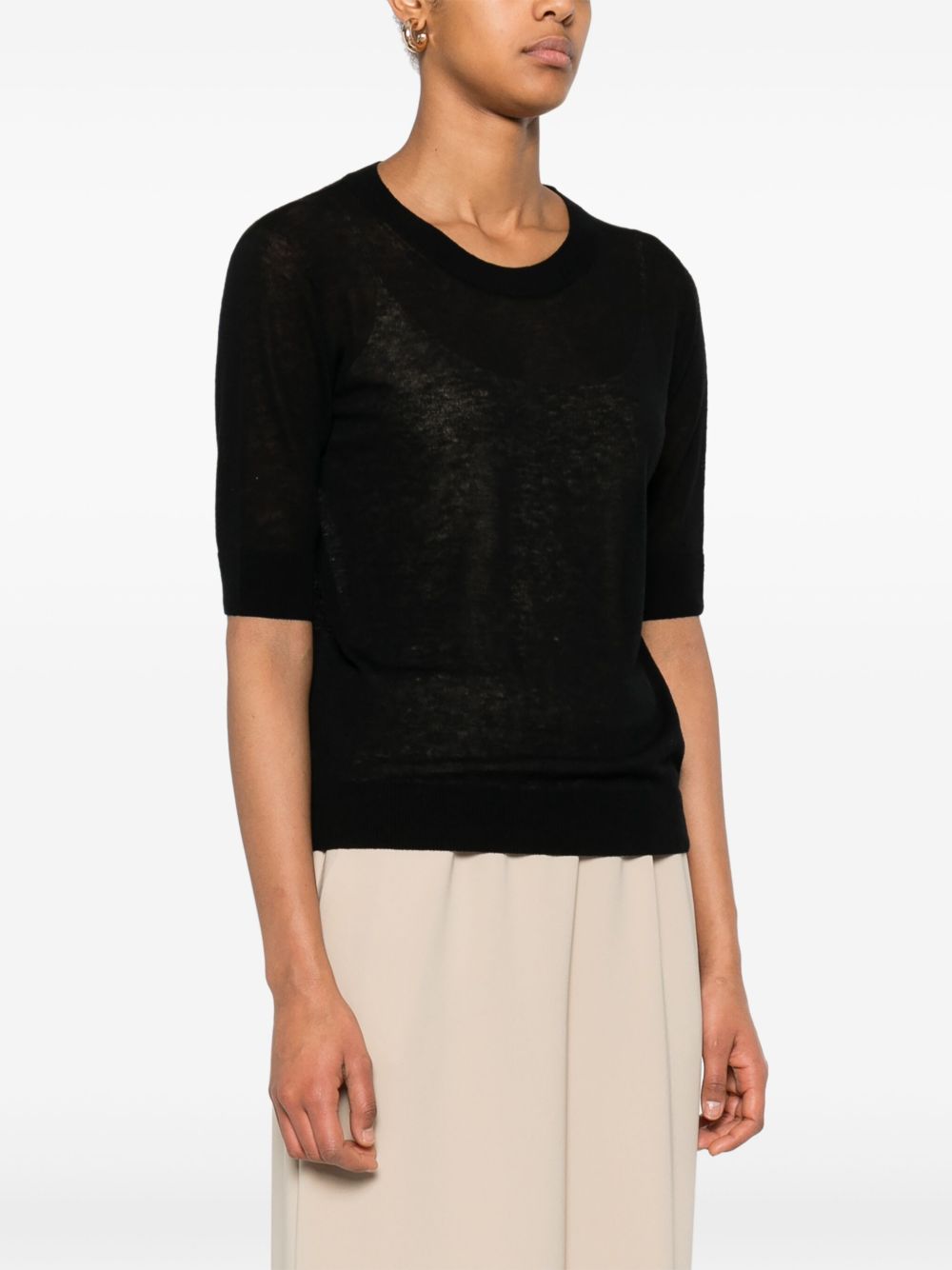 Top semi-trasparente negelia in nero Maxmara - donna 