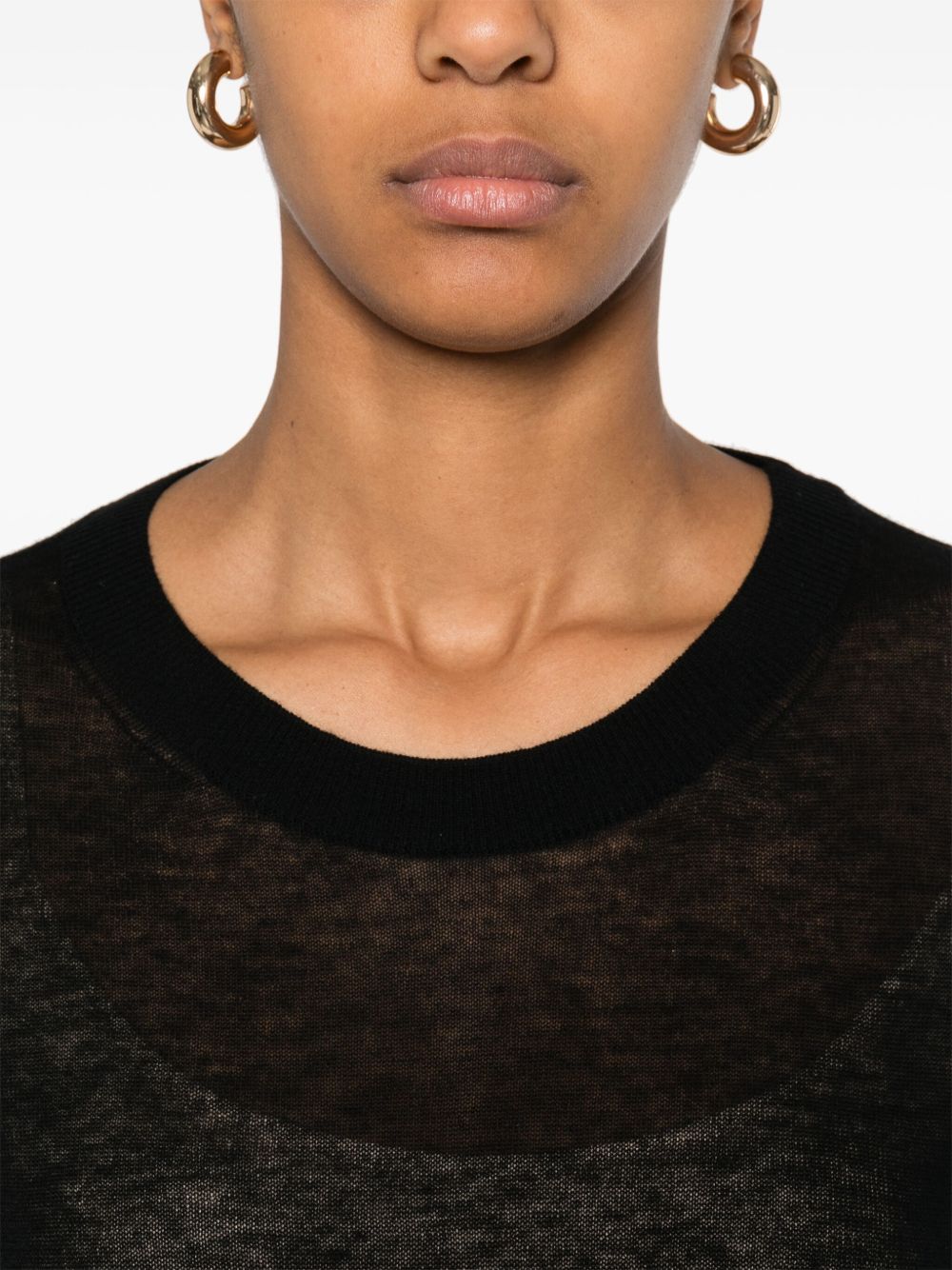 Top semi-trasparente negelia in nero Maxmara - donna 