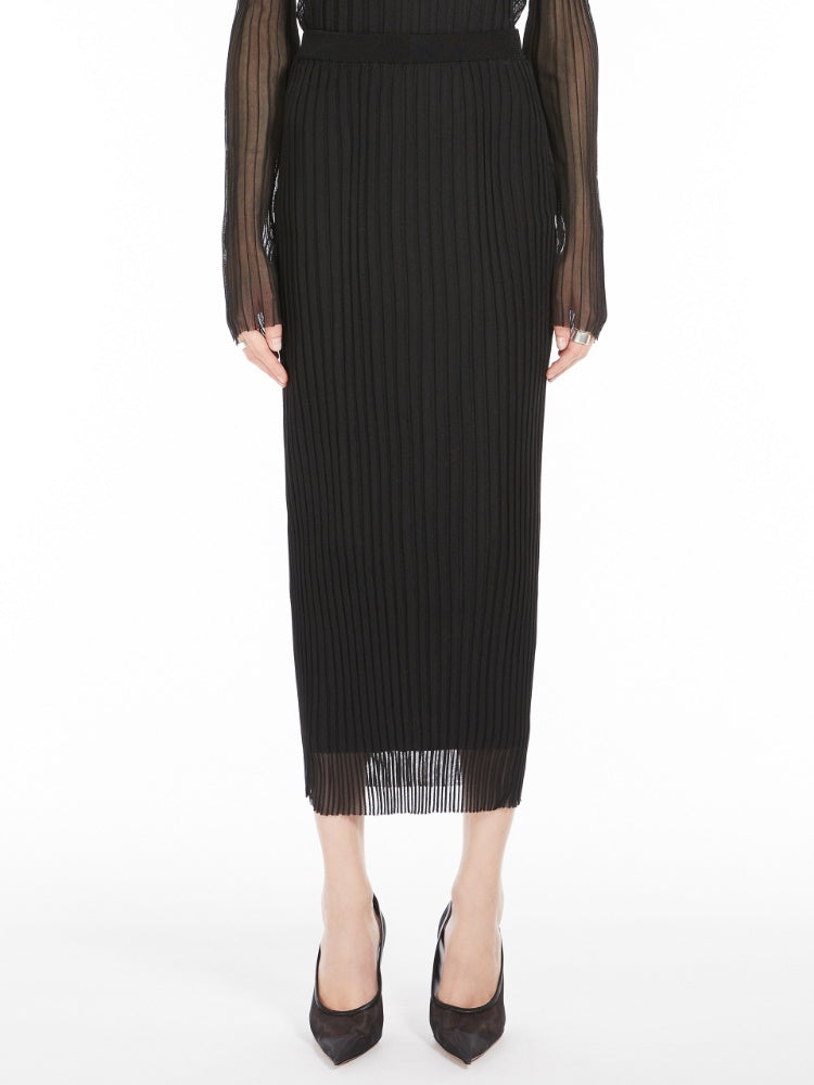 Gonna in maglia trasparente album in nero Maxmara - donna 