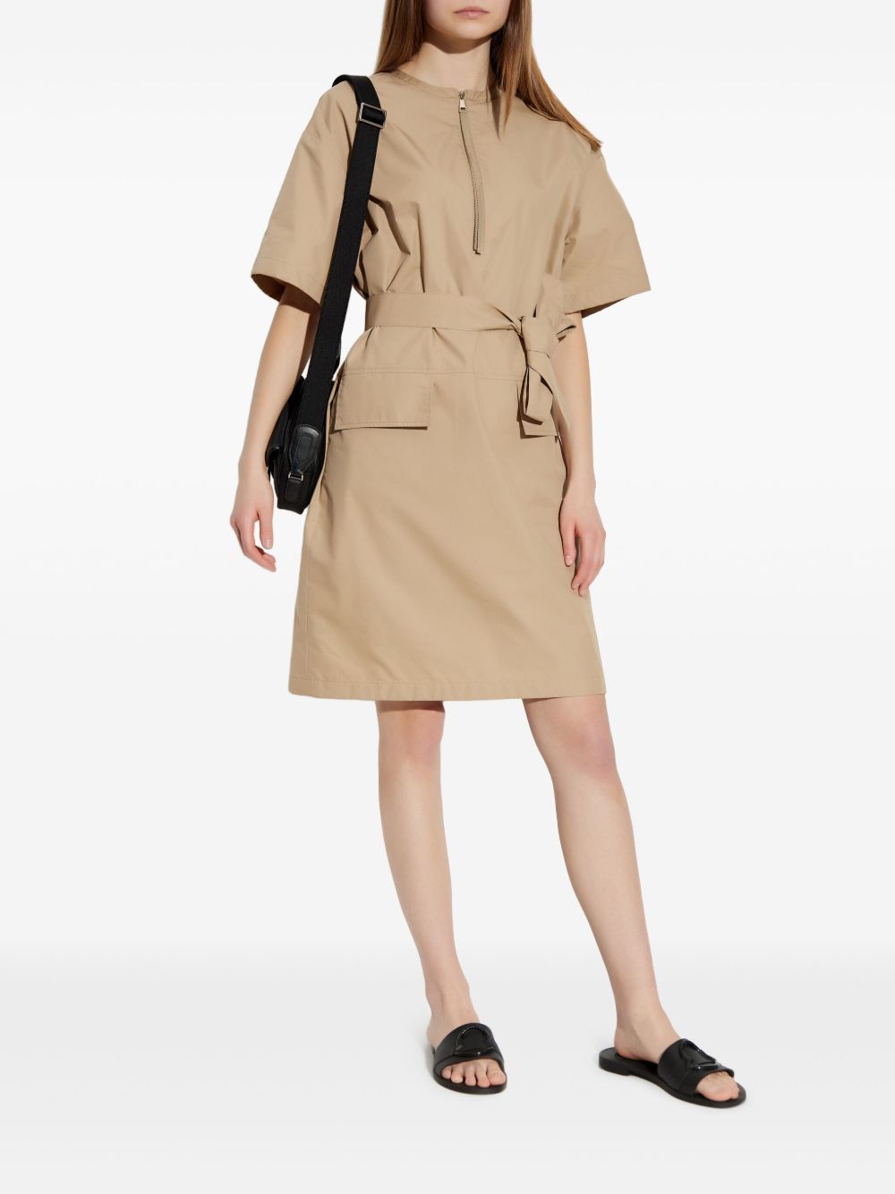 Abito midi con cintura in beige Moncler - donna 
