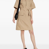 Abito midi con cintura in beige Moncler - donna 