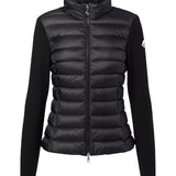 Giacca imbottita con maniche in maglia in nero Moncler - donna 