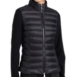 Giacca imbottita con maniche in maglia in nero Moncler - donna 