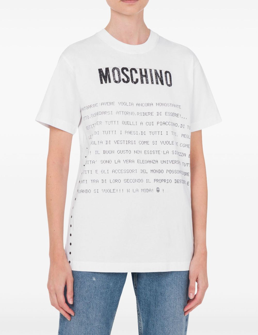 T-shirt con stampa in bianco Moschino - donna 