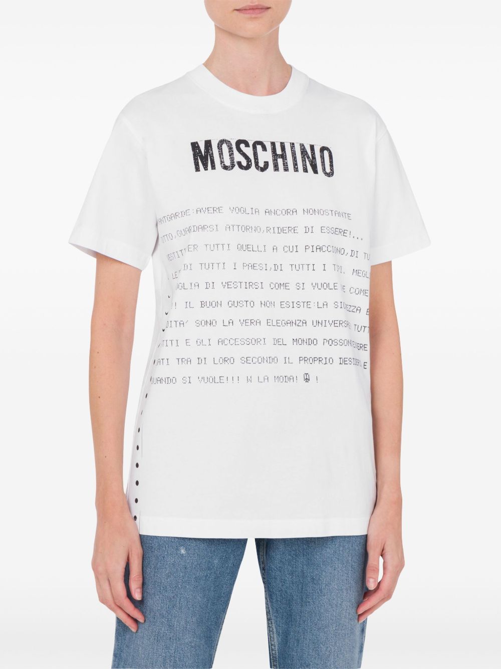 T-shirt con stampa in bianco Moschino - donna 