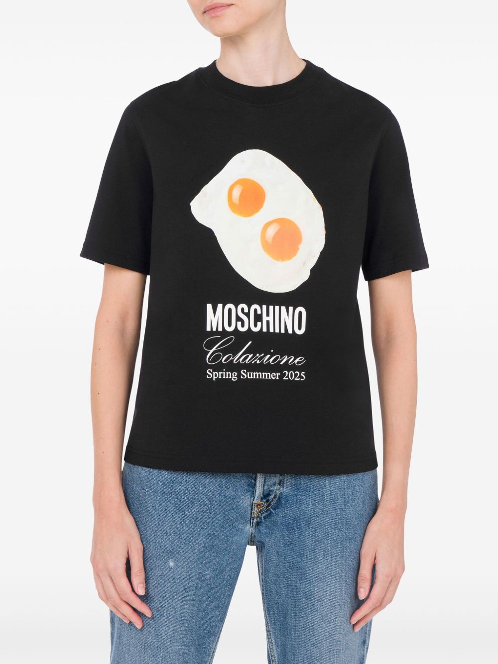 T-shirt con stampa in nero Moschino - donna 