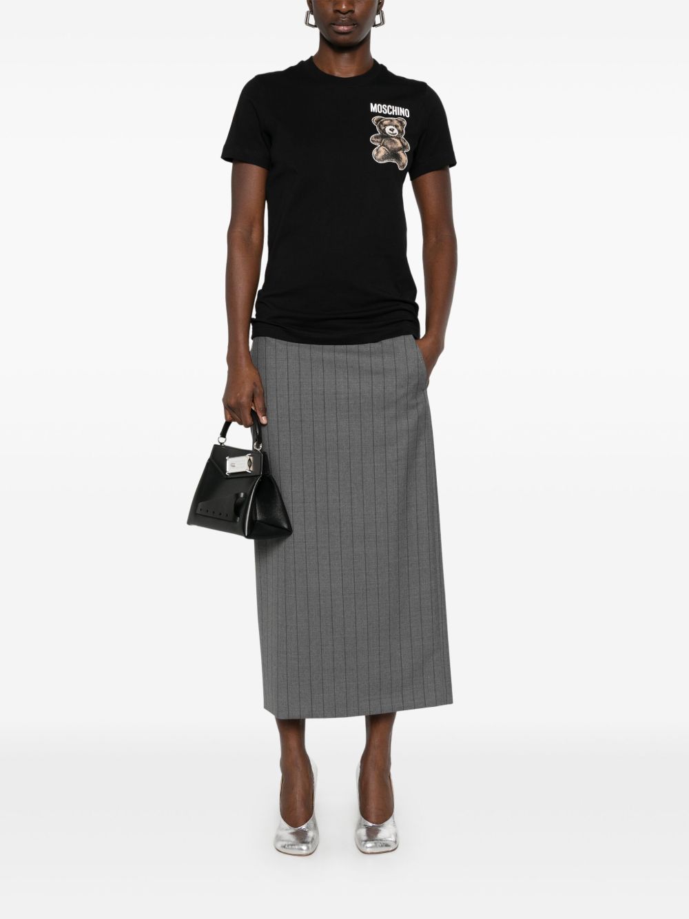 T-shirt con stampa teddy in nero Moschino - donna 