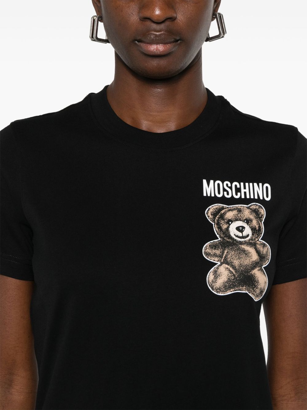 T-shirt con stampa teddy in nero Moschino - donna 