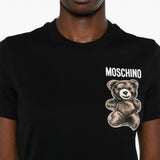 T-shirt con stampa teddy in nero Moschino - donna 