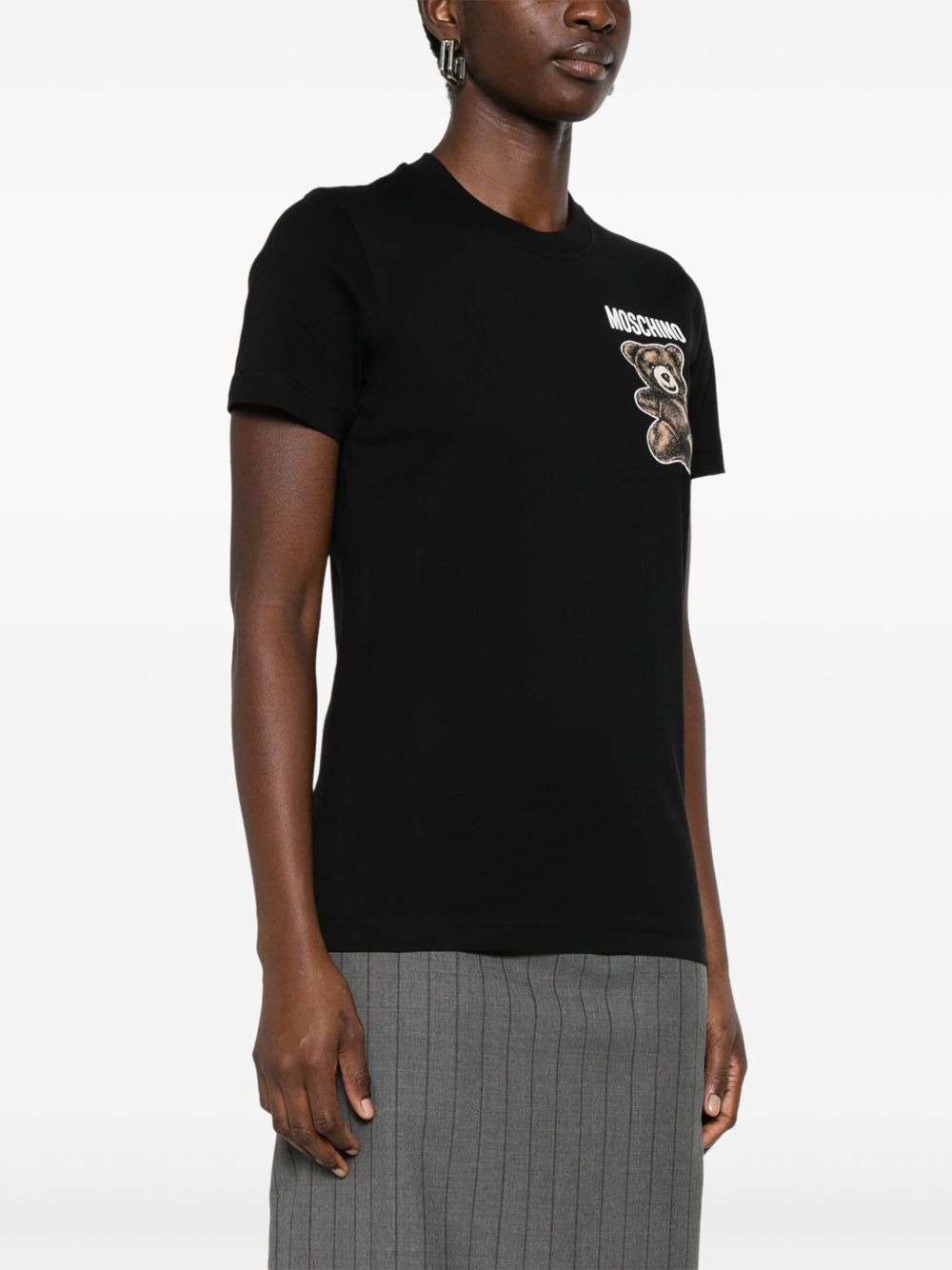 T-shirt con stampa teddy in nero Moschino - donna 