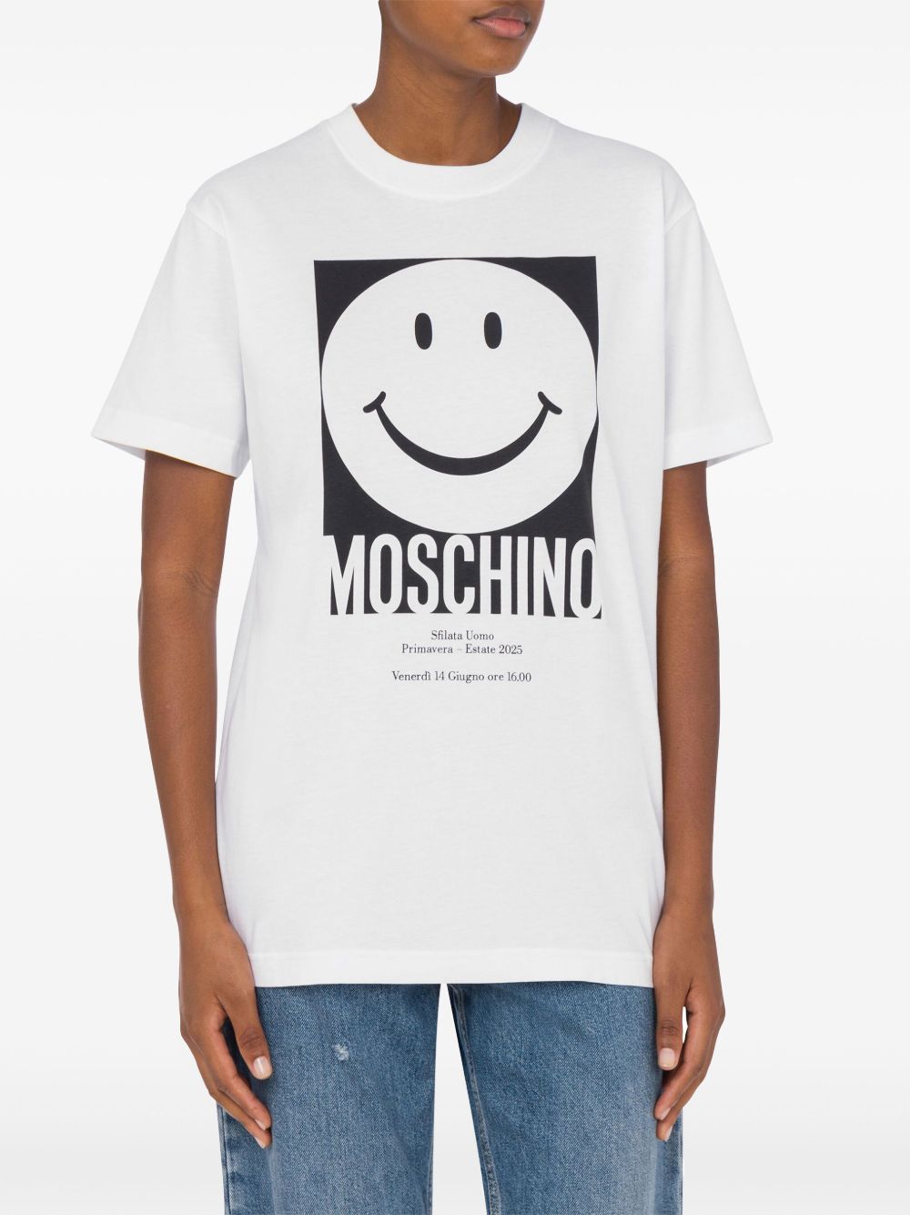 T-shirt con stampa in bianco Moschino - donna 