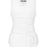 Top con stampa logo in bianco Moschino - donna 