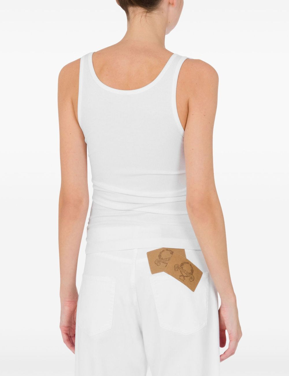 Top con stampa logo in bianco Moschino - donna 
