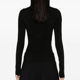 Maglia a maniche lunghe a coste in nero Mugler - donna 