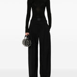 Maglia a maniche lunghe a coste in nero Mugler - donna 