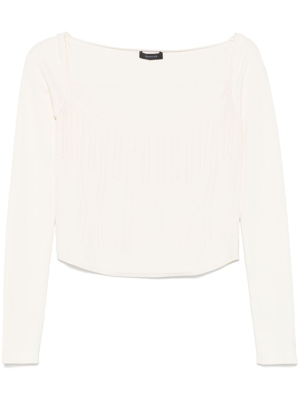 Top con motivo in rilievo in ecrù Mugler - donna 