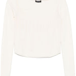 Top con motivo in rilievo in ecrù Mugler - donna 