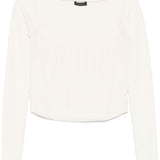 Top con motivo in rilievo in ecrù Mugler - donna 
