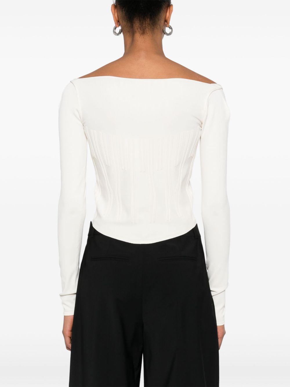 Top con motivo in rilievo in ecrù Mugler - donna 