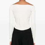 Top con motivo in rilievo in ecrù Mugler - donna 