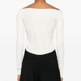 Top con motivo in rilievo in ecrù Mugler - donna 