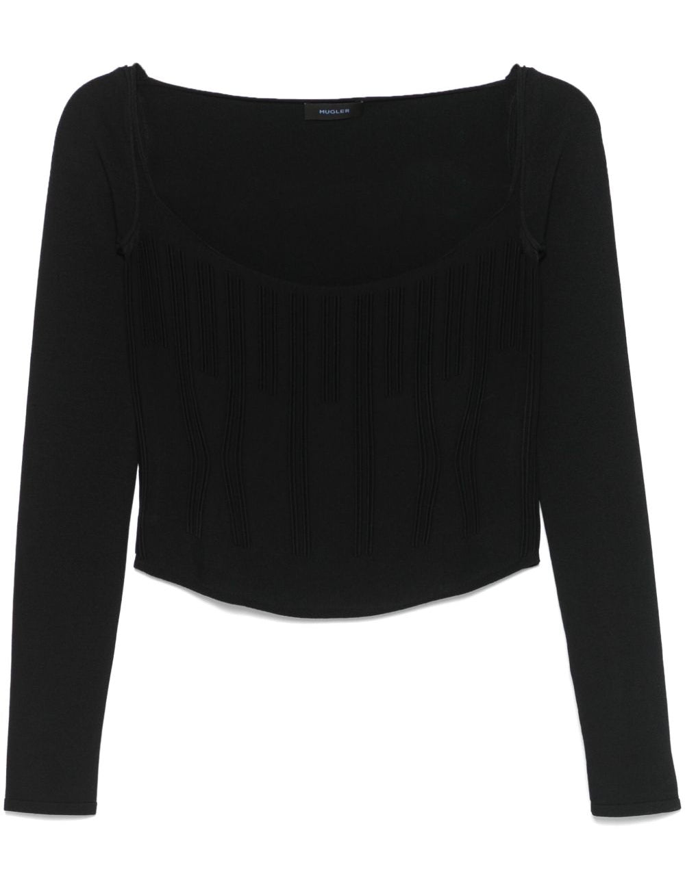 Top con motivo in rilievo in nero Mugler - donna 
