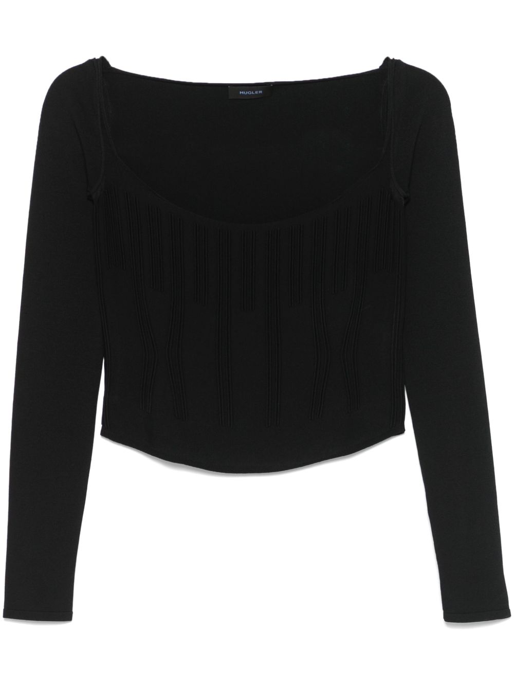 Top con motivo in rilievo in nero Mugler - donna 
