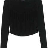 Top con motivo in rilievo in nero Mugler - donna 