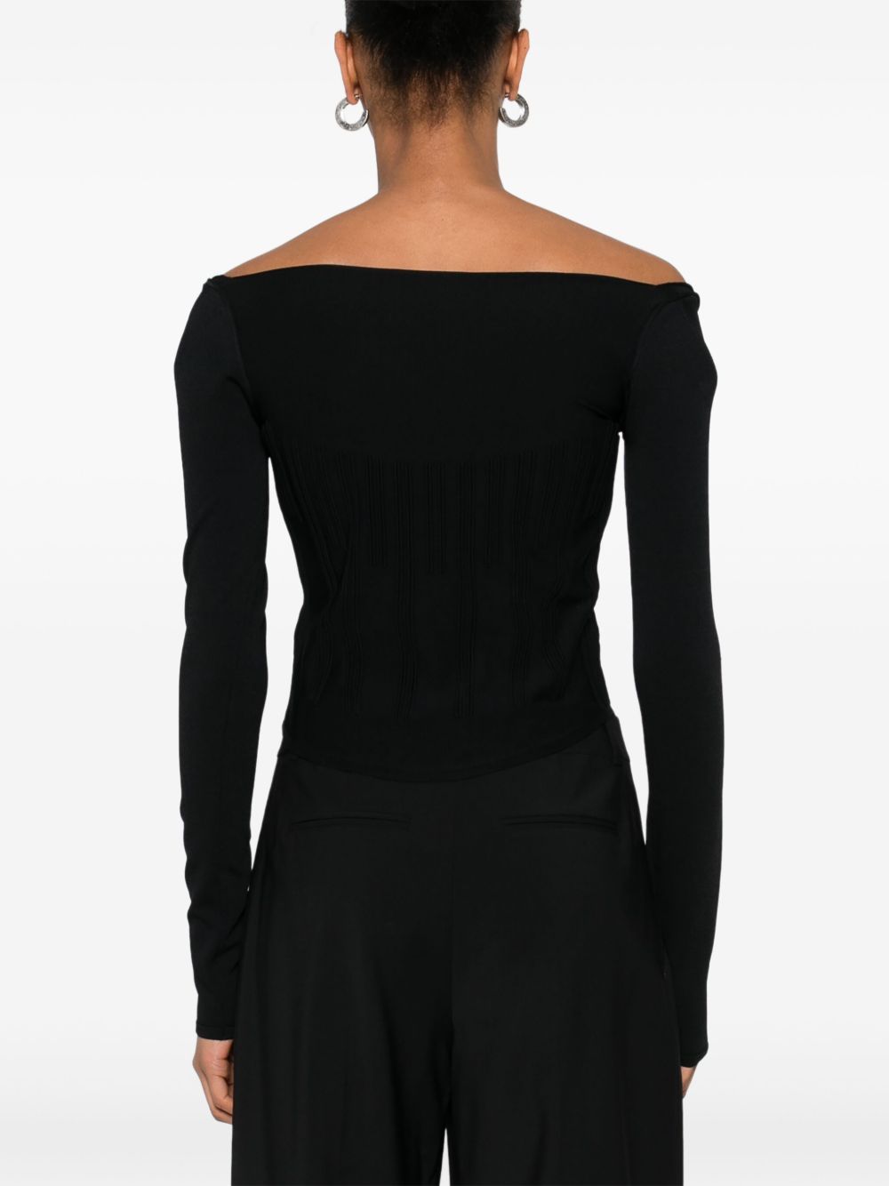 Top con motivo in rilievo in nero Mugler - donna 