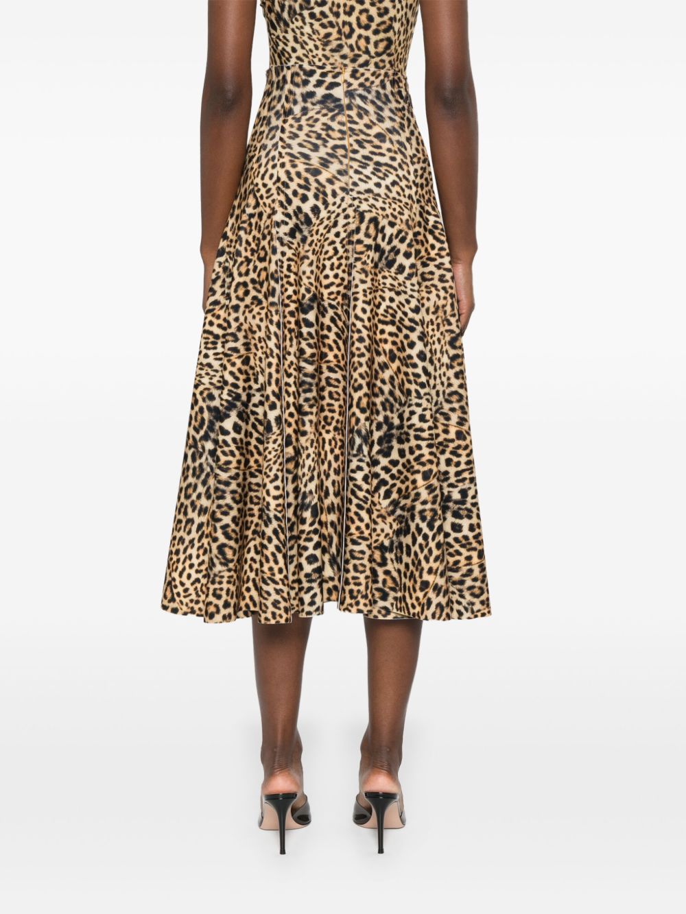 Gonna Grace in animalier marrone Norma Kamali - donna 