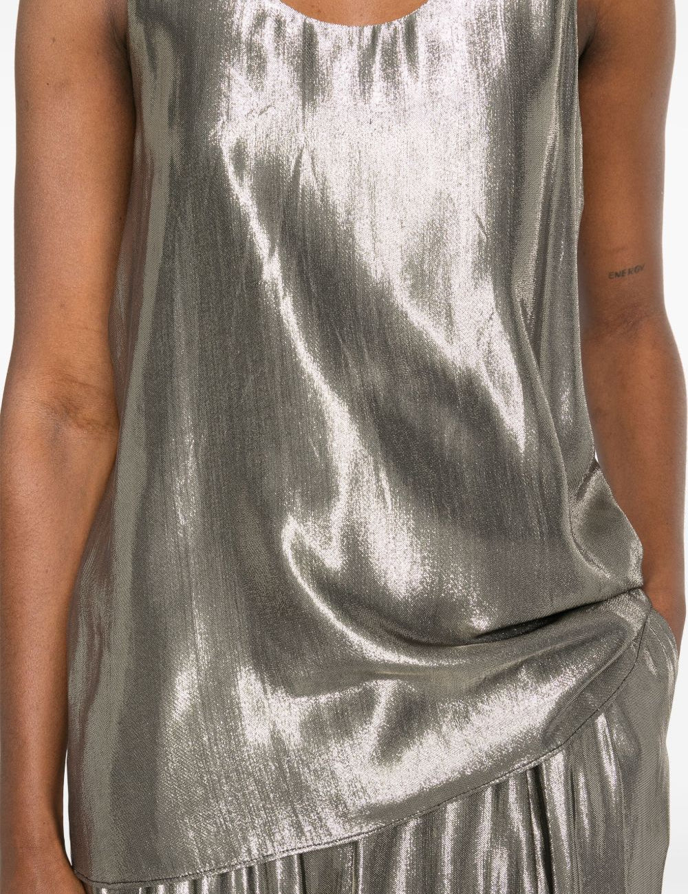 Canotta in lamé argento Philosophy Di Lorenzo Serafini - donna 
