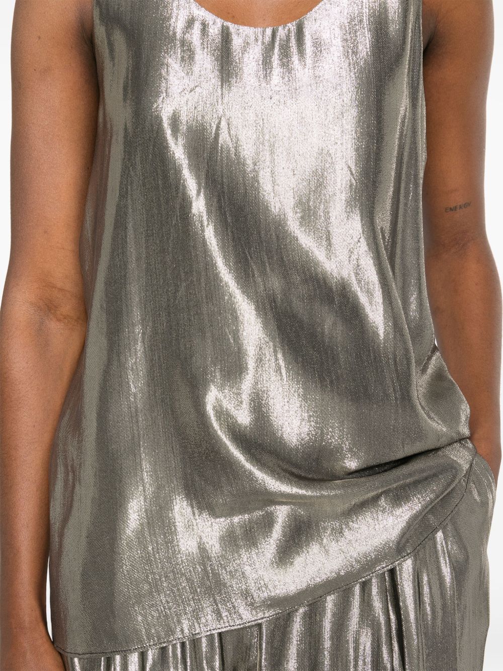 Canotta in lamé argento Philosophy Di Lorenzo Serafini - donna 