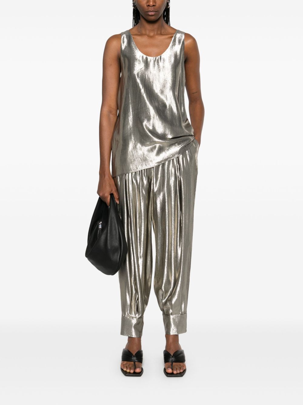 Canotta in lamé argento Philosophy Di Lorenzo Serafini - donna 