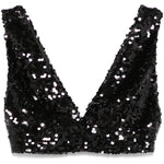 Top con paillettes in nero Philosophy Di Lorenzo Serafini - donna 