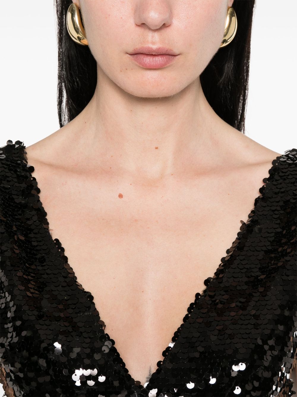 Top con paillettes in nero Philosophy Di Lorenzo Serafini - donna 
