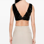 Top con paillettes in nero Philosophy Di Lorenzo Serafini - donna 