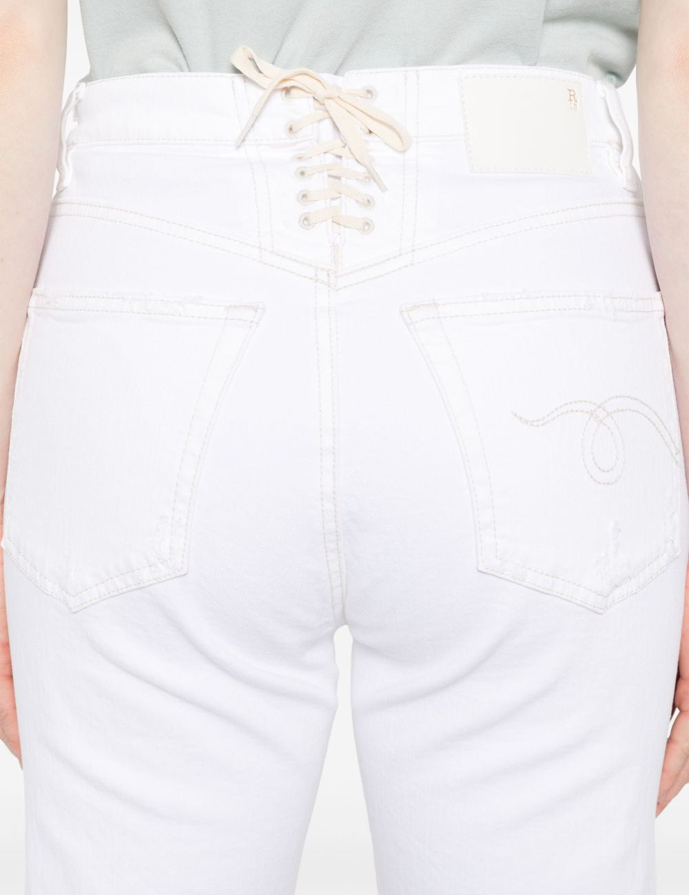 Jeansa gamba dritta in bianco R13 - donna 
